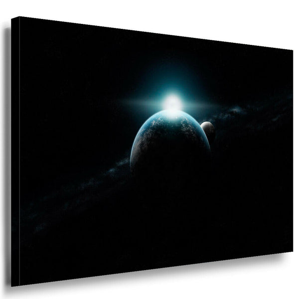 Sonnenaufgang Planet Leinwandbild AK Art Bilder Mehrfarbig Kunstdruck Wandbild 1