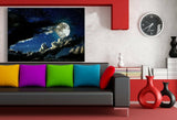 Mond Wolcken Leinwandbild AK Art Bilder Mehrfarbig Wandbild Kunstdruck TOP XXL