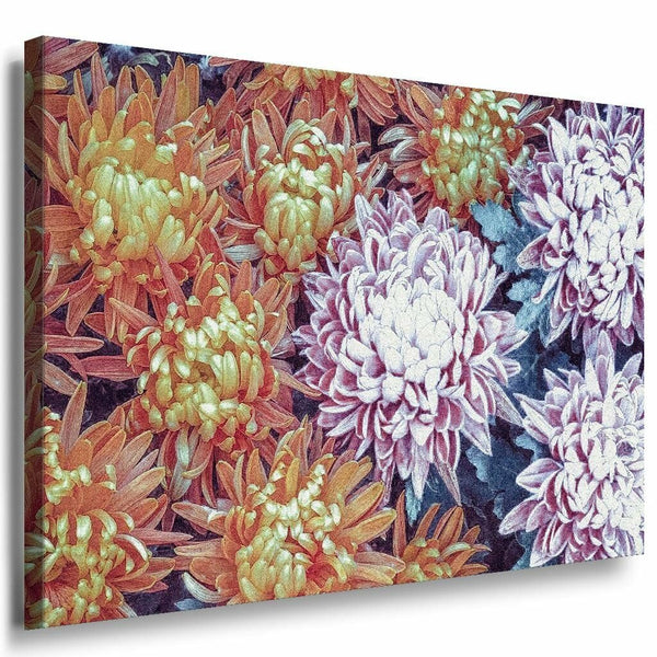 Blumen Orange Leinwandbild AK Art Bilder Mehrfarbig Kunstdruck XXL Wandbild TOP