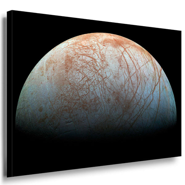 Mond Europa Krater Leinwandbild AK Art Bilder Mehrfarbig Kunstdruck XXL Wandbild