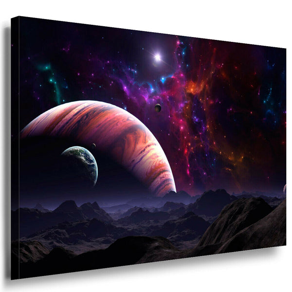 Weltraum Planet Leinwandbild AK Art Bilder Mehrfarbig Kunstdruck XXL Wandbild