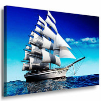 Segelschiff Leinwandbild AK Art Bilder Mehrfarbig Wandbild Kunstdruck TOP XXL