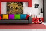 Herbst Wald Leinwandbild AK Art Bilder Mehrfarbig Wandbild Kunstdruck Wanddeko 1