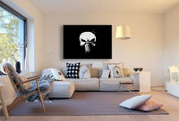 Punisher Marvel Leinwandbild AK ART Kunstdruck Wandbild Wanddeko Schwarz Weis
