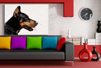 Doberman Hundeportrait AK Art Bilder Premium Kunstdruck Leinwandbilder Top XXL