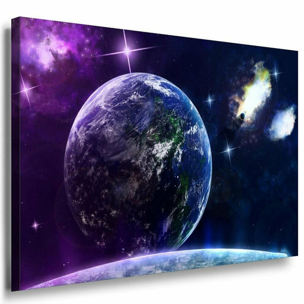 Planeten Violett Leinwandbild AK Art Bilder Mehrfarbig Kunstdruck XXL Wandbild