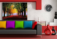 Landstrase Leinwandbild AK Art Bilder Mehrfarbig Wandbild Kunstdruck Wanddeko 1