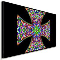 Kreuz Bunt Schwarz Leinwandbild AK Art Bilder Wanddeko Wandbild