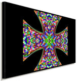 Kreuz Bunt Schwarz Leinwandbild AK Art Bilder Wanddeko Wandbild