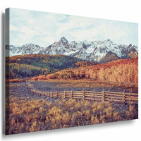 Berge Landschaft Leinwandbild AK Art Bilder Mehrfarbig Kunstdruck XXL Wandbild
