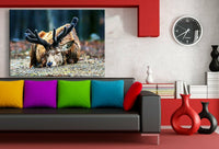 Elch Leinwandbild AK Art Bilder Mehrfarbig Wandbild Kunstdruck Wanddeko TOP XXL