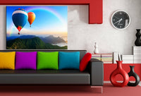 Luftballon Gebirge Leinwandbild AK Art Bilder Mehrfarbig Wandbild Kunstdruck