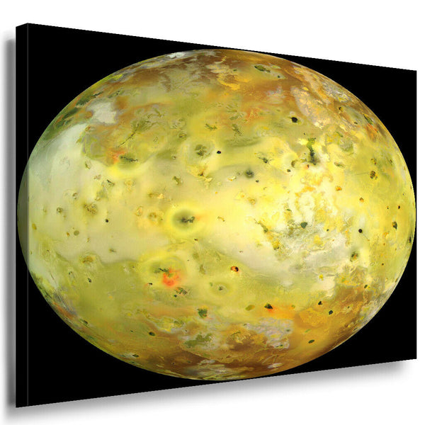 Mond Gelb Vulkan Leinwandbild AK Art Bilder Mehrfarbig Kunstdruck XXL Wandbild