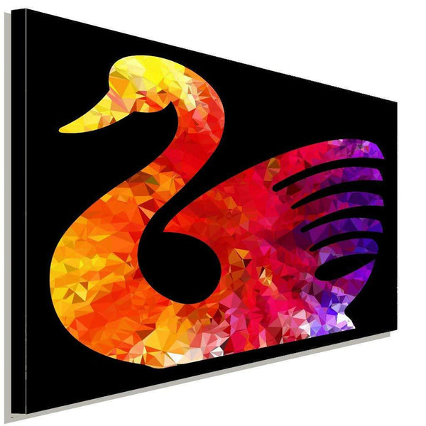 Schwan Bunt Abstrakt Schwarz Leinwandbild AK Art Bilder Wanddeko Wandbild XXL 2