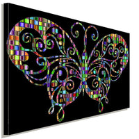 Schmetterling Bunt Abstrakt Schwarz Leinwandbild AK Art Bilder Wanddeko TOP XXL
