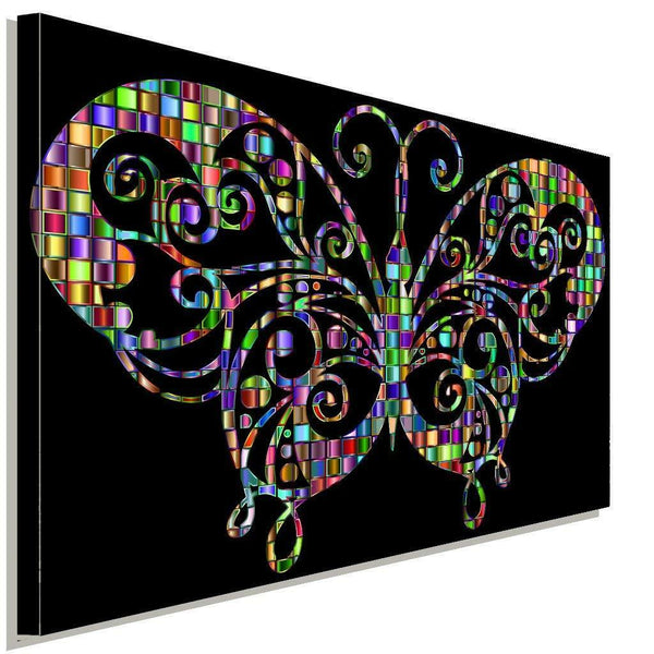 Schmetterling Bunt Abstrakt Schwarz Leinwandbild AK Art Bilder Wanddeko TOP XXL
