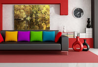 Wald See Leinwandbild AK Art Bilder Mehrfarbig Wandbild Kunstdruck Wanddeko 2