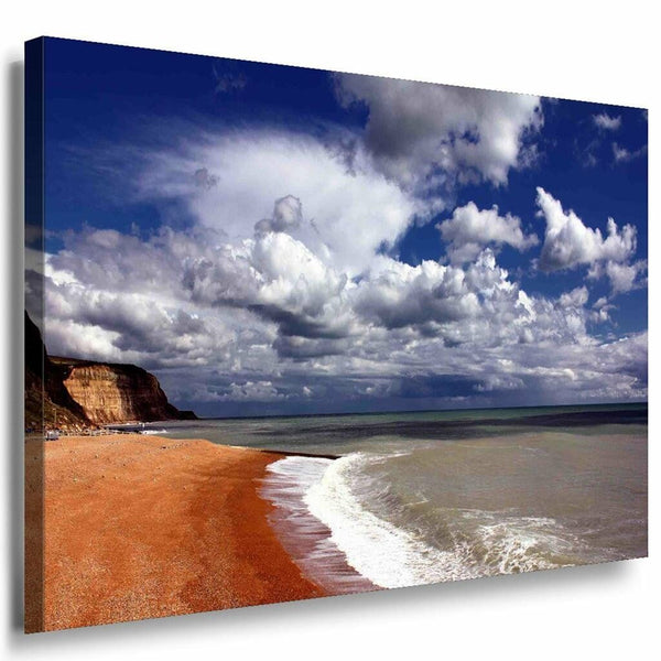 Strand Kuste Wolken Leinwandbild AK Art Bilder Mehrfarbig Kunstdruck Wandbild
