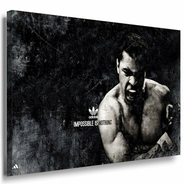 Mohamed Ali Leinwandbild AK Art Bilder Schwarz Weis Wandbild TOP Geschenk XXL