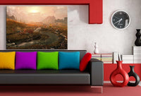 Skyrim Sonnenuntergang Leinwandbild AK Art Studio Wanddeko Wandbild Kunstdruck