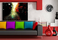 Herbstweg Leinwandbild AK Art Bilder Mehrfarbig Wandbild kunstdruck Wanddeko XXL