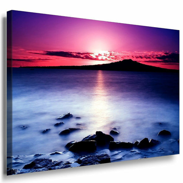 Ozean Gebirge Leinwandbild AK Art Bilder Mehrfarbig Wandbild Kunstdruck XXL