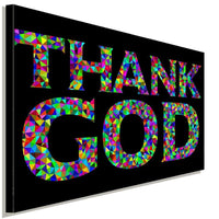 Thank God Zitat Abstrakt Schwarz Leinwandbild AK Art Bilder Wanddeko Wandbild