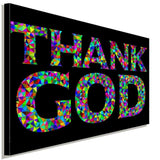 Thank God Zitat Abstrakt Schwarz Leinwandbild AK Art Bilder Wanddeko Wandbild