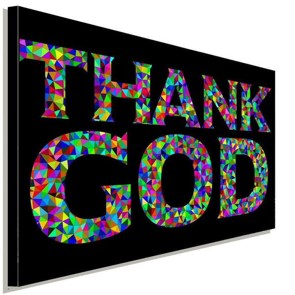 Thank God Zitat Abstrakt Schwarz Leinwandbild AK Art Bilder Wanddeko Wandbild