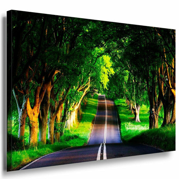 Landstrase Leinwandbild AK Art Bilder Mehrfarbig Wandbild Kunstdruck Wanddeko 2