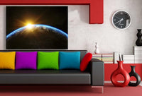 Sicht auf Erde AK Art Bilder Premium Kunstdruck Made in Germany Top Leinwand