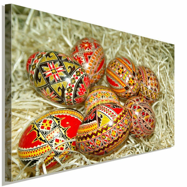 Bunte Ostereier Muster Leinwandbild AK Art Bilder Wanddeko Wandbild Kunstdruck