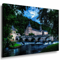 France Brantome Dorgogne Leinwandbild AK Art Bilder Mehrfarbig Wandbild TOP XXL