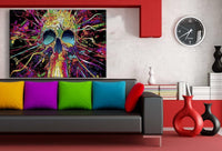Abstrakt Farbig Totenkopf Leinwandbild AK Art Bilder Wanddeko Wandbild TOP XXL