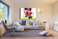 Micky Minnie Maus verliebt Leinwandbild AK ART Kunstdruck Wandbild Wanddeko XXL