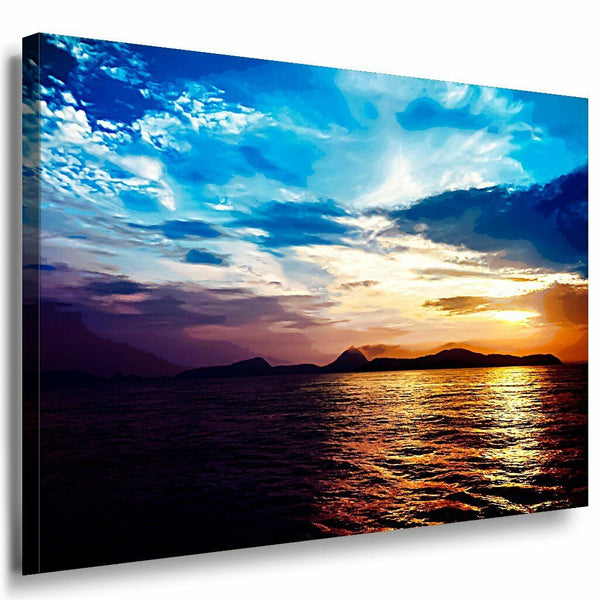 Himmel Meer Leinwandbild AK Art Bilder Mehrfarbig Wandbild Kunstdruck Wanddeko