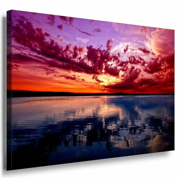 Baum Rotes Licht Leinwandbild AK Art Bilder Mehrfarbig Kunstdruck XXL Wandbild