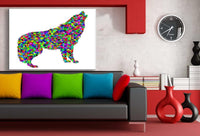 Bunt Magisch Abstrakt Weis Leinwandbild AK Art Bilder Wanddeko Wandbild TOP XXL