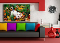 Katzchen Leinwandbild AK Art Bilder Mehrfarbig Wandbild Kunstdruck Wanddeko XXL