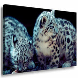 Leoparden Paar Leinwandbild AK Art Bilder Mehrfarbig Kunstdruck XXL Wandbild TOP