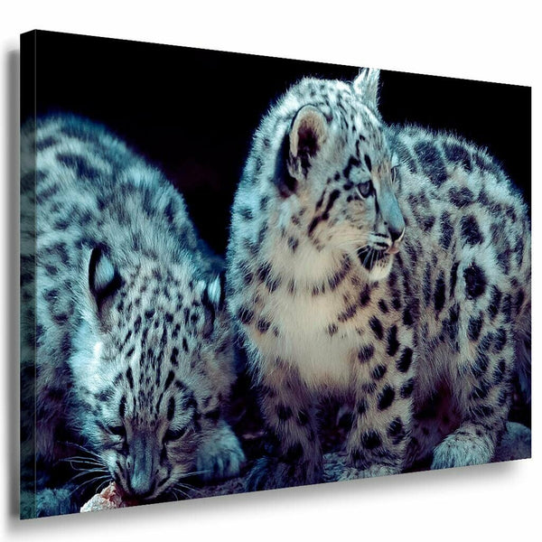 Leoparden Paar Leinwandbild AK Art Bilder Mehrfarbig Kunstdruck XXL Wandbild TOP