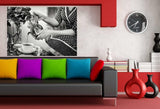 Kaffee Frau Schwarz Weis Leinwandbild AK Art Bilder Wanddeko Wandbild Kunstdruck
