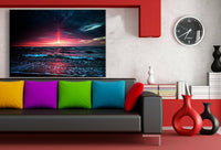 Sonnenuntergang Meer Leinwandbild AK Art Bilder Mehrfarbig Wandbild Kunstdruck 1