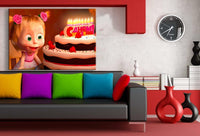 Mascha und der Bar Geburtstag Leinwandbild AK Art Studio Wanddeko Wandbild XXL