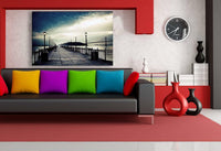 Brucke See Leinwandbild AK Art Bilder Mehrfarbig Wandbild Kunstdruck Wanddeko