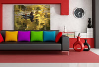 Ente See Leinwandbild AK Art Bilder Mehrfarbig Wandbild Kunstdruck Wanddeko 2