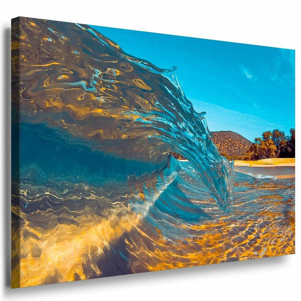 Welle Wasser Leinwandbild AK Art Bilder Mehrfarbig Kunstdruck XXL Kunstdruck TOP