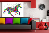 Magisches Einhorn Leinwandbild AK Art Bilder Wanddeko Wandbild Kunstdrcuk XXL
