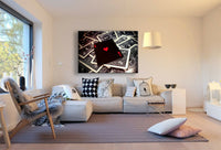 Karte Ass Herz Leinwandbild AK ART Kunstdruck Wandbild Wanddeko Mehrfarbig XXL