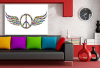 Peace Engel Fluegel Weis Leinwandbild AK Art Bilder Wanddeko Wandbild Kunstdruck 1
